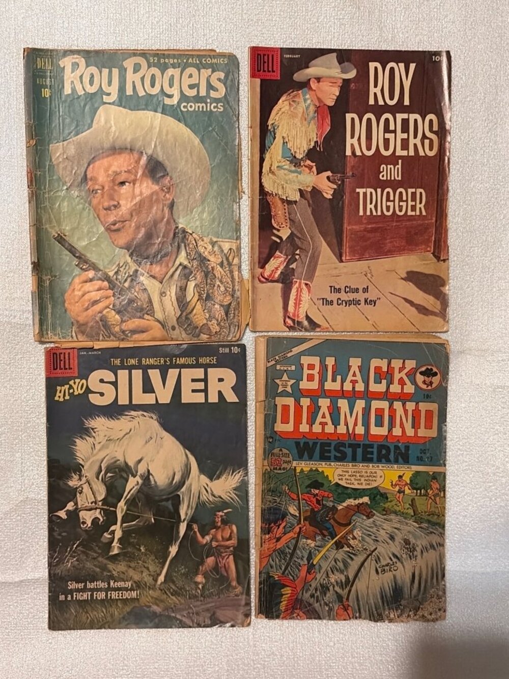 VTG Dell Western Comics Lot: Roy Rogers Hi-Yo Silver & Black Diamond 1950s